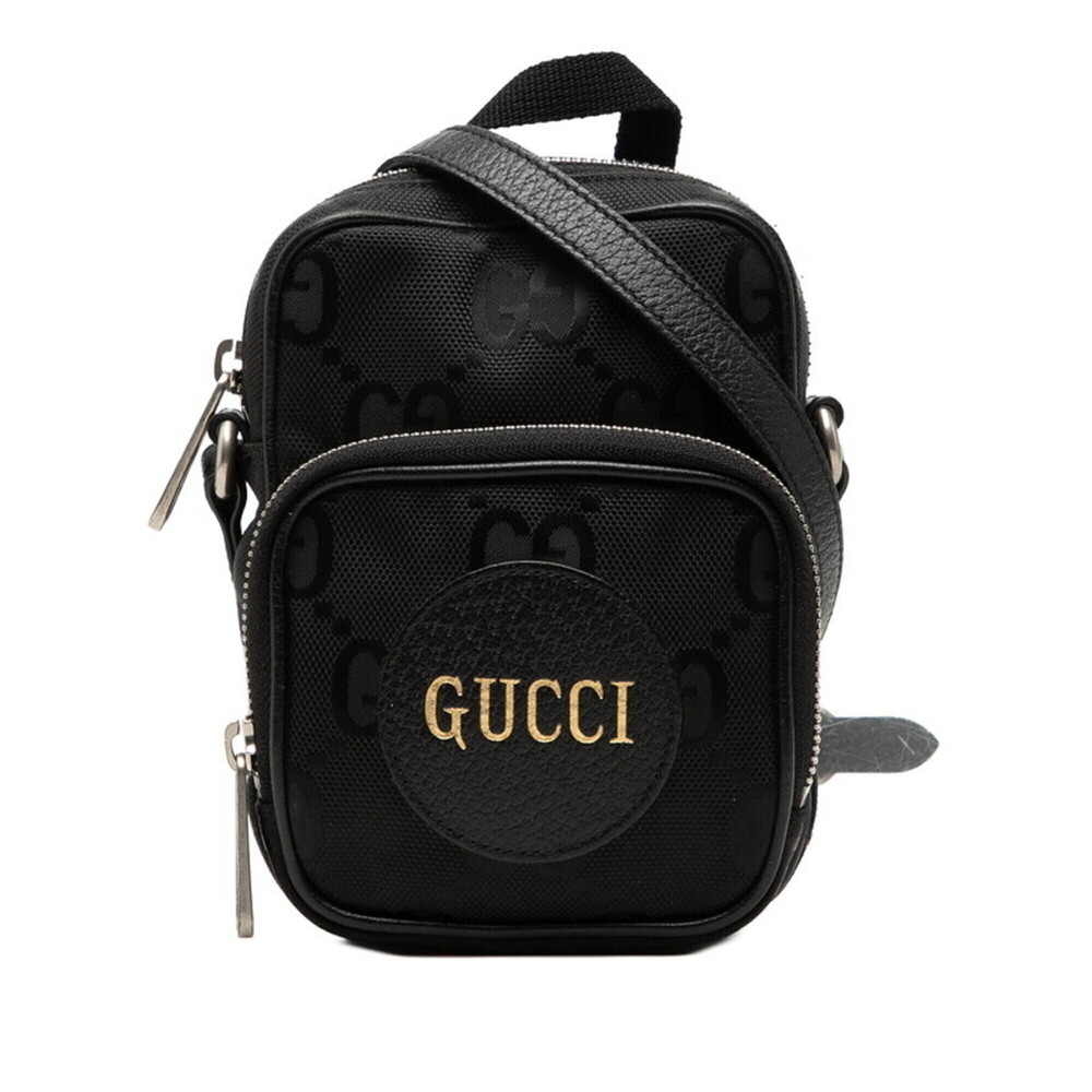 GUCCI Authentic Black Leather Shoulder Bag
